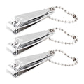 Mini Finger Nail Clipper Set with File & Key Chain - 3 Pack