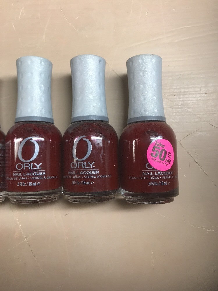 Set of 4 Crimson Nail Lacquer Polish - 0.6oz, Long-Lasting Color
