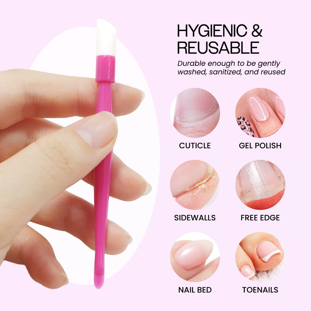 10pcs Disposable Nail Cuticle Pusher Set with Rubber Tips for Manicures