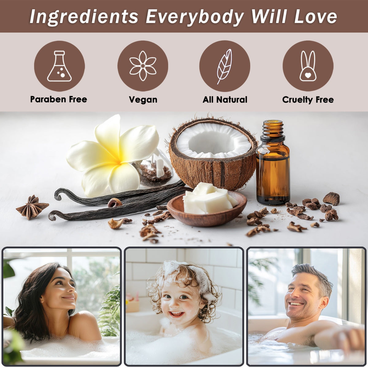 Luxury Spa Gift Basket for Women - Bath Set with Coconut & Vanilla