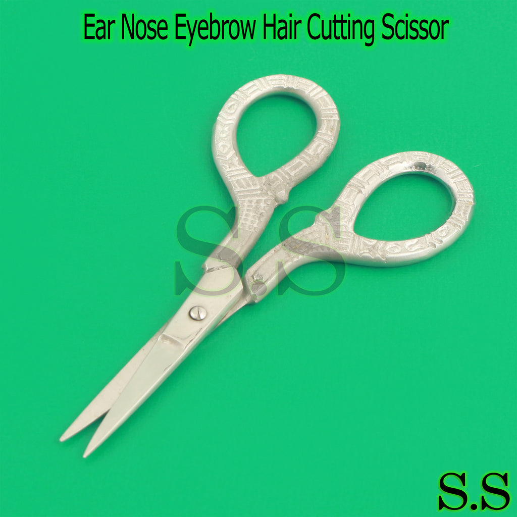 Ear Nose Eyebrow Hair Cutting Scissor Shears - Stainless Steel Grooming Tool