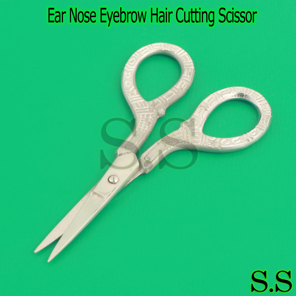 Ear Nose Eyebrow Hair Cutting Scissor Shears - Stainless Steel Grooming Tool