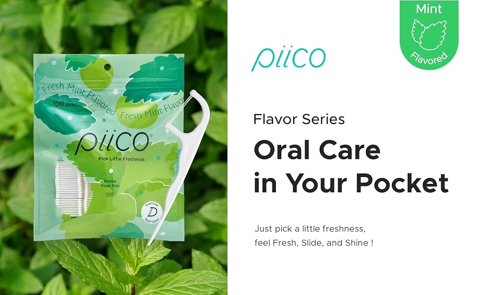 Flavored Dental Flossers for Adults - Resealable, Portable, Floral Mint