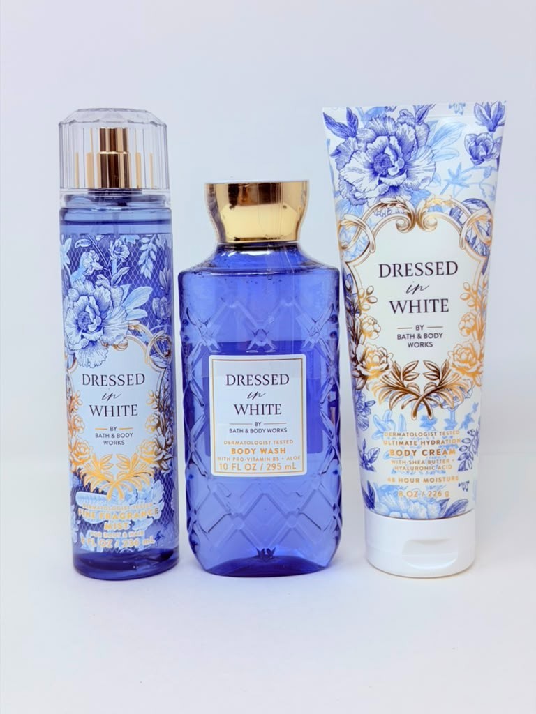 Bath & Body Works Dressed In White Body Mist Cream & Wash Set – Fragrance Collection