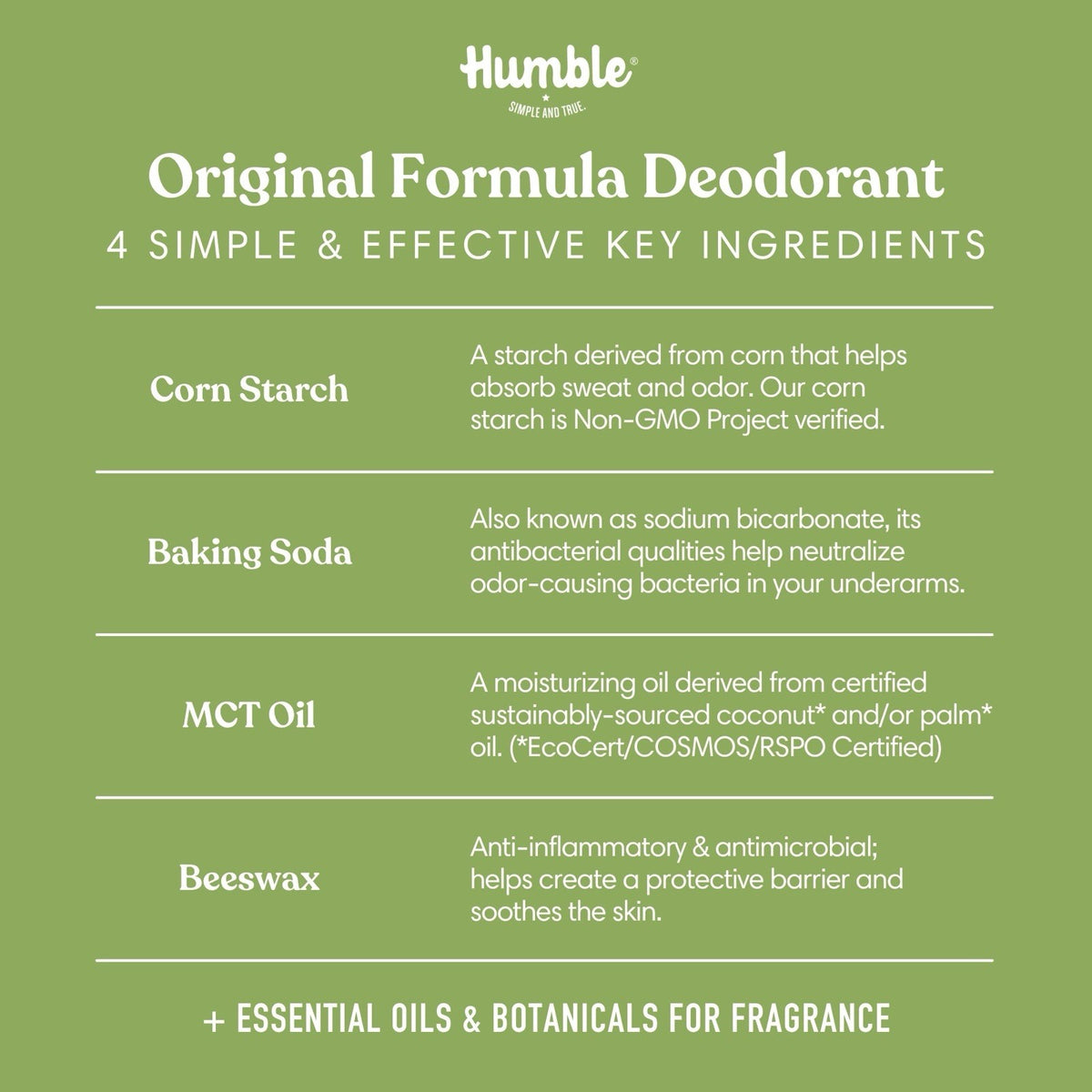 Natural Aluminum-Free Deodorant Lemongrass & Sage 2.5 oz - Long Lasting Protection