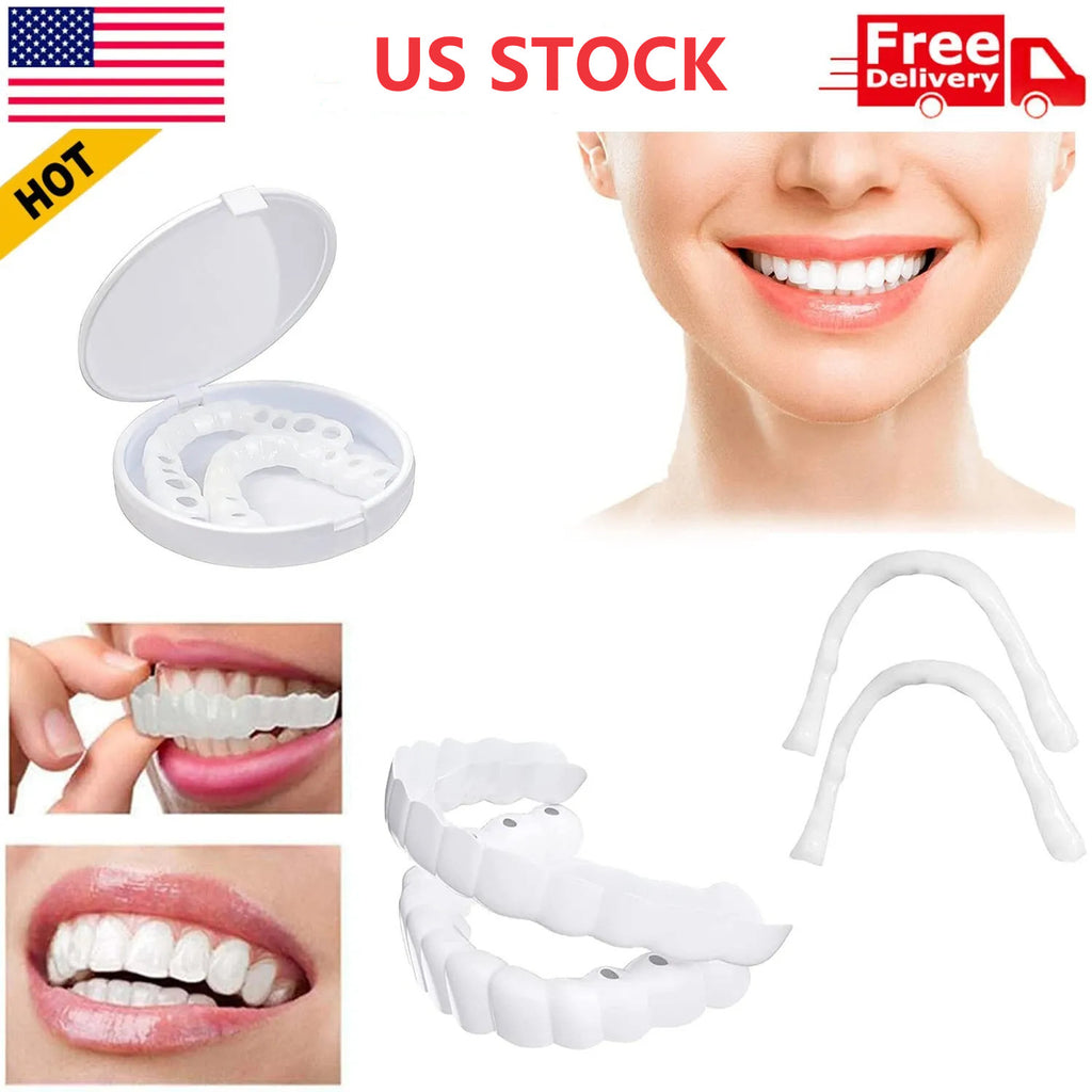 Upper and Lower Snap-On Dental Veneers & Teeth Cover Set for Adults