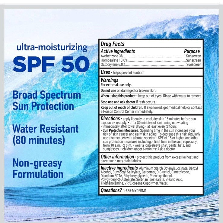 Ultra Sunscreen SPF 50 - Moisturizing Sport Sunscreen Gallon