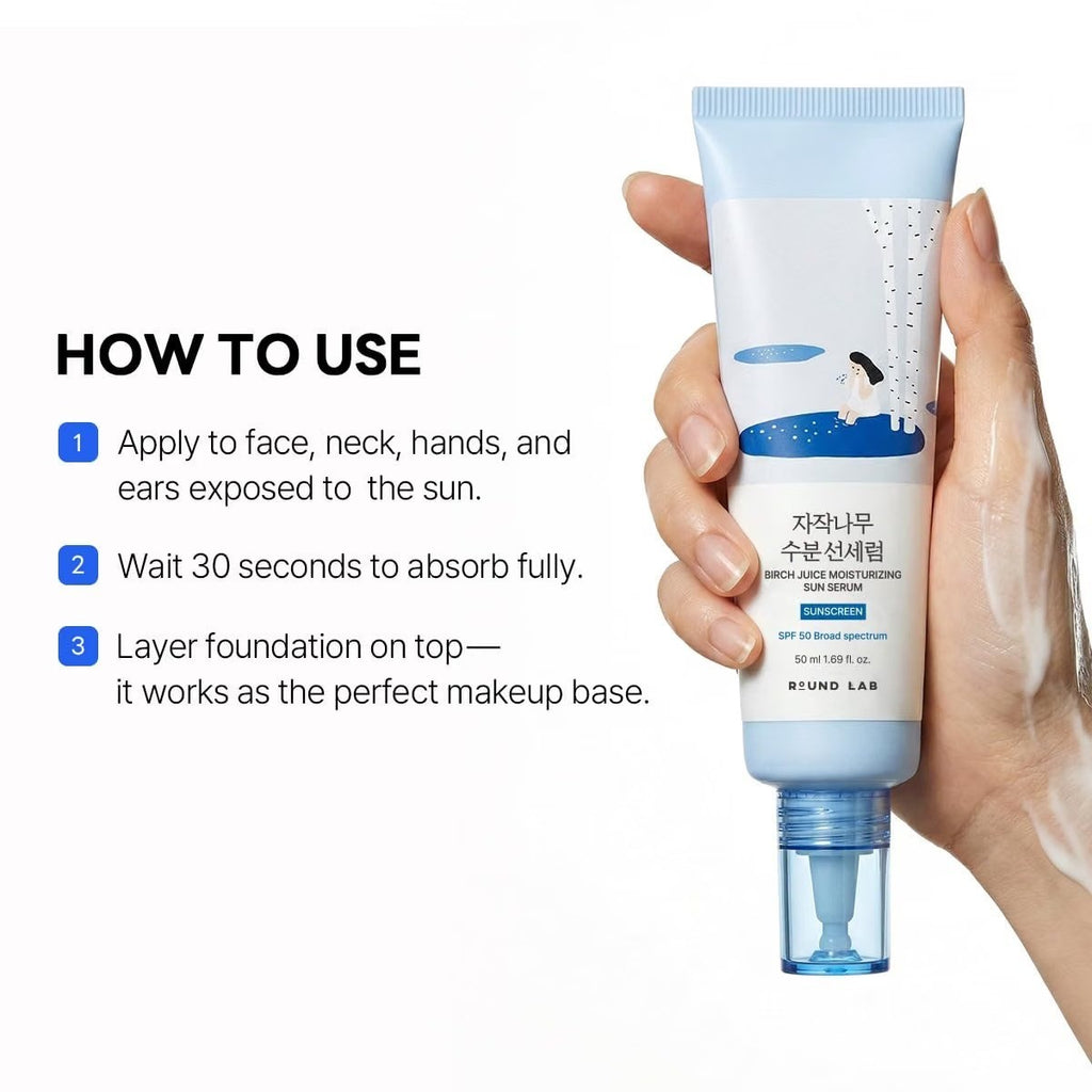Sun Serum SPF 50+ Moisturizing Sunscreen with Hydrating Serum Texture - Korean