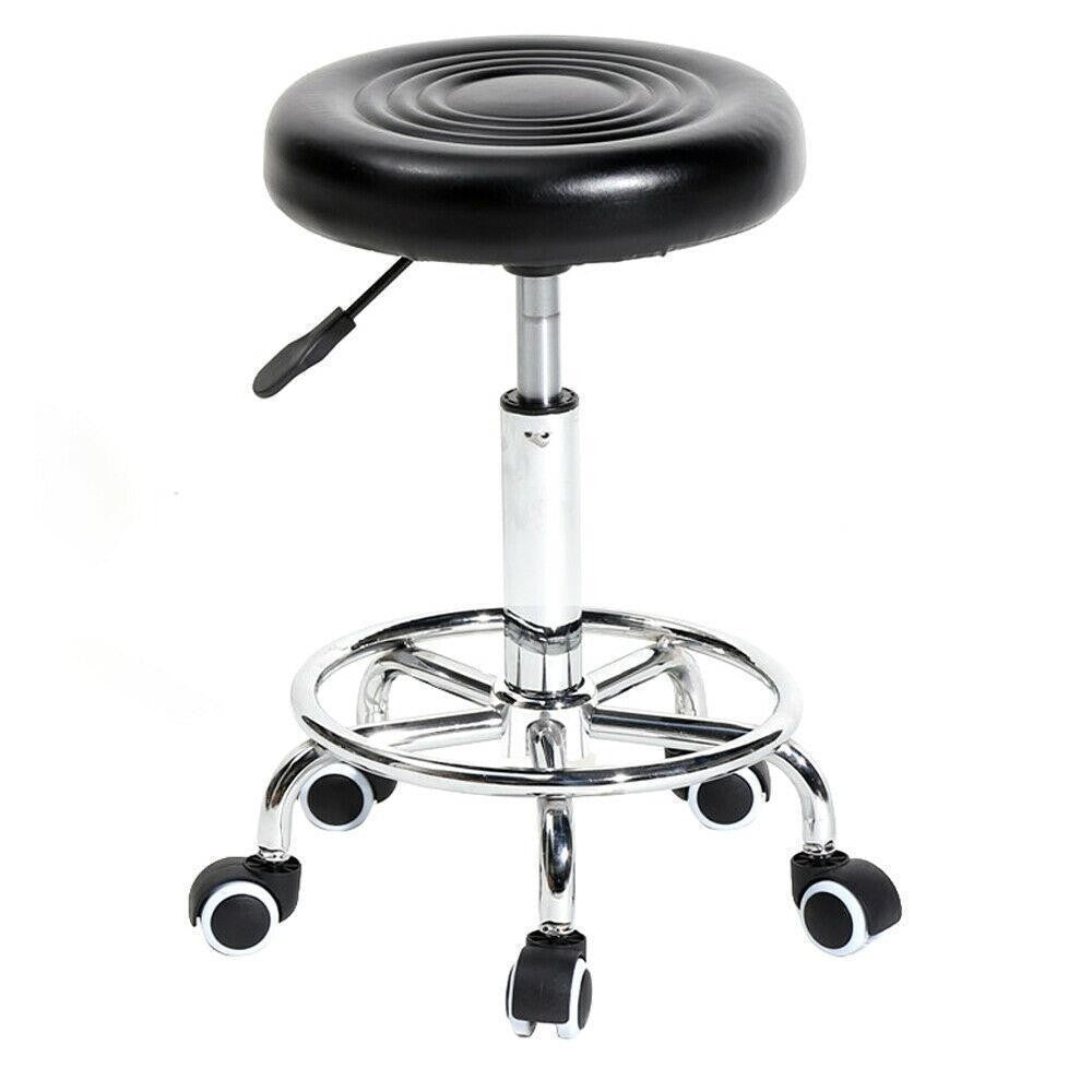 Salon Rolling Stool with Foot Rest, Swivel Height Adjustment Chair