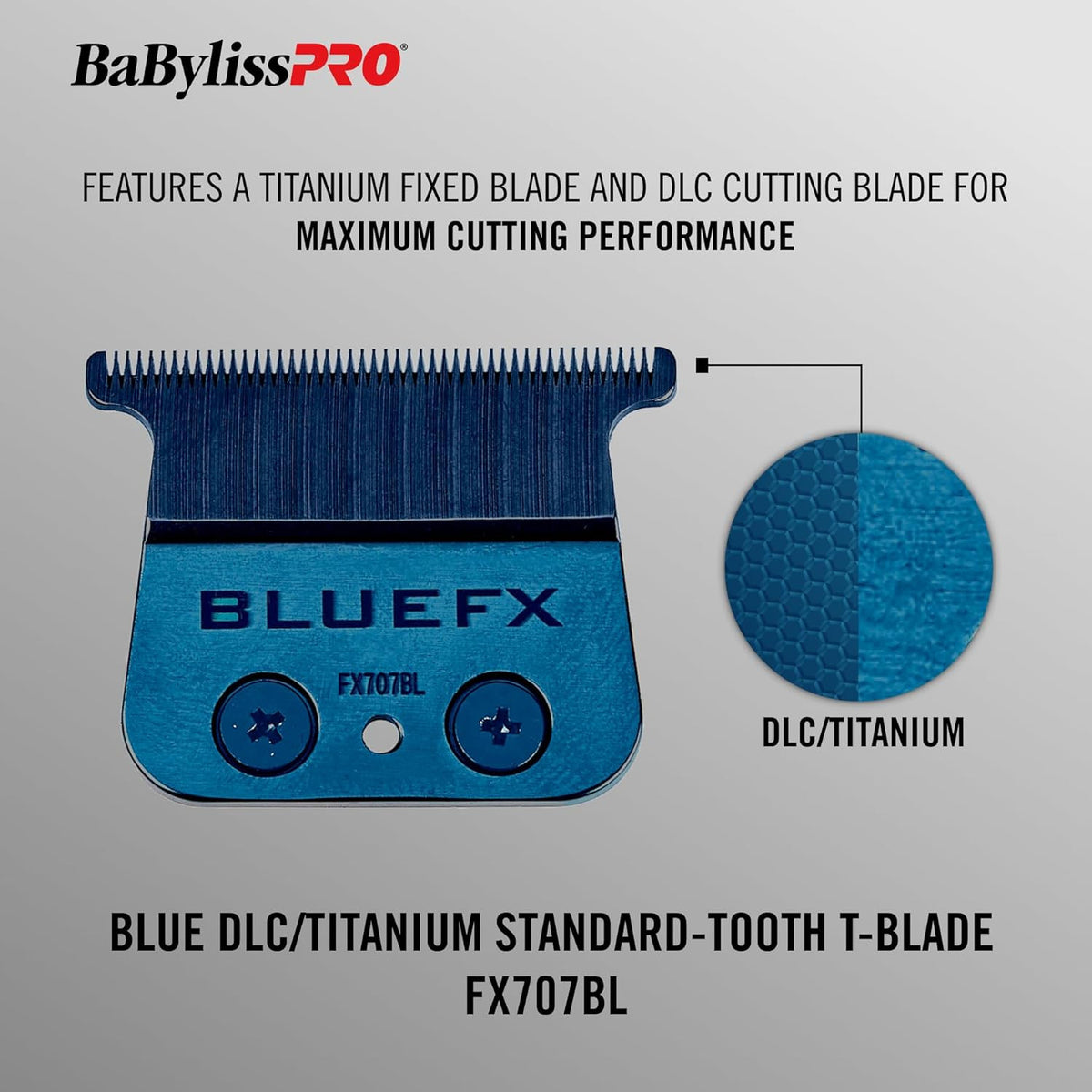 Professional Blue DLC Titanium T-Blade for Trimmers - Precise Detailing