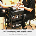 Salon Storage Trolley Cart with 3 Drawers & 360° Rotating Hand Rest - Professional Nail & Beauty Station