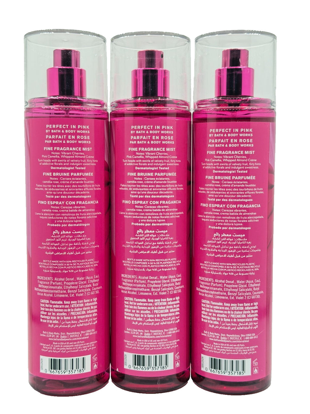 Bath & Body Works Pink Fragrance Mist Set - 3 Bottles, 8 oz Each