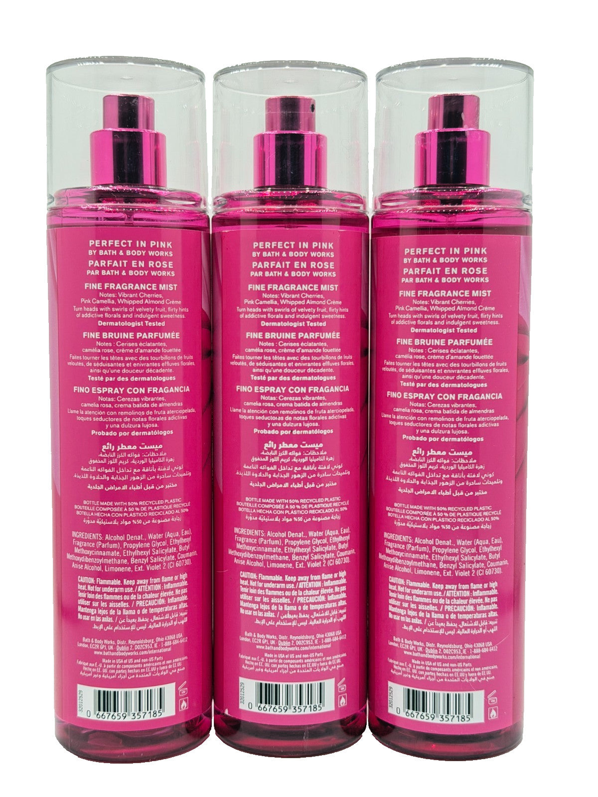 Bath & Body Works Pink Fragrance Mist Set - 3 Bottles, 8 oz Each