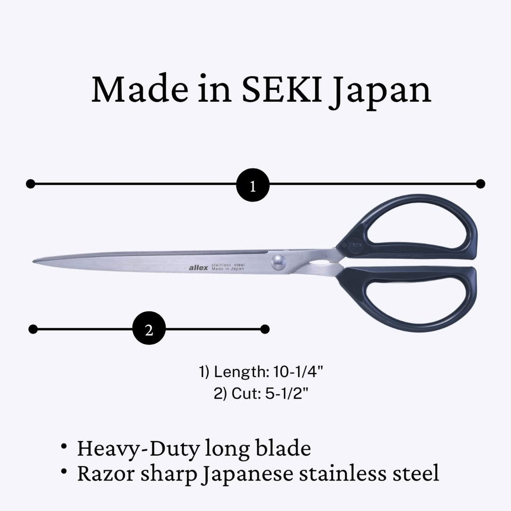 Giant Razor Sharp Japanese Stainless Steel Scissors for Heavy Duty Cutting - 10 1/4"