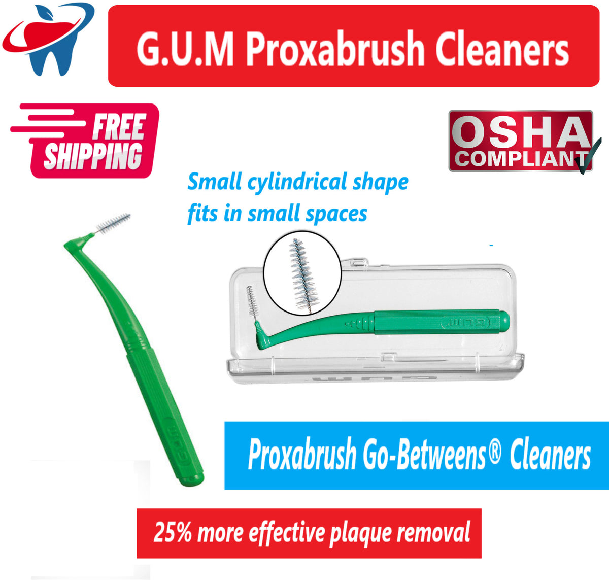 Interdental Brushes Angled Go-Betweens for Braces and Tight Spaces - Pack Options