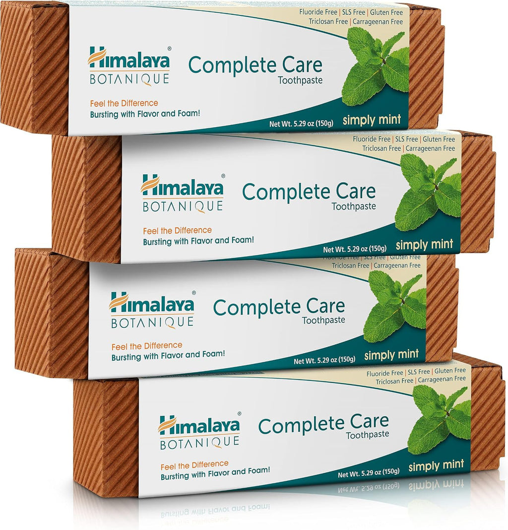 Himalaya Botanique Complete Care Fluoride-Free Herbal Toothpaste - Mint, 5.29 Oz, 4 Pack