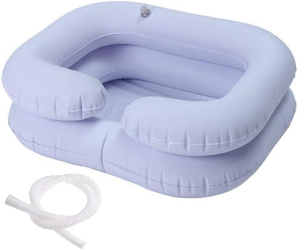 Inflatable Hair Washing Basin Portable Shampoo Bed with 2 Inflatable Chambers