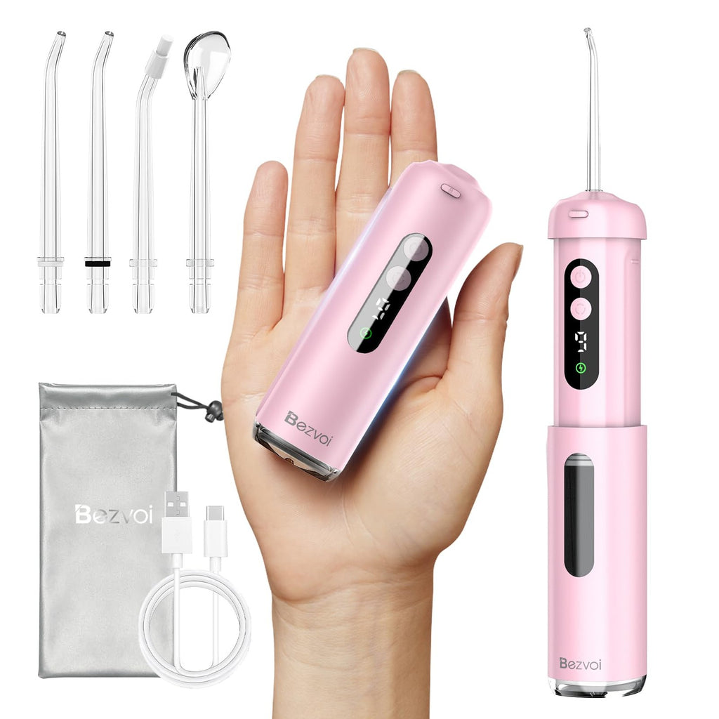 Mini Water Flosser for Travel - 9 Pressure Settings, Rechargeable & Waterproof