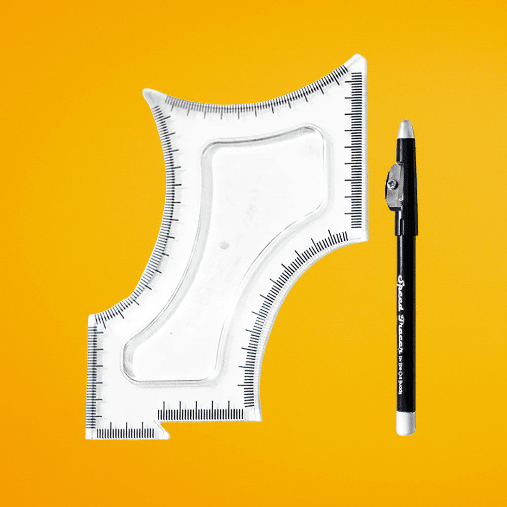 Facial Hair Shaping & Edging Tool with Guide and Bonus Pencil