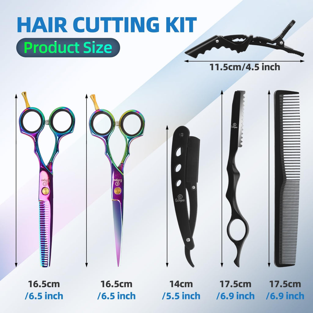 6.5-Inch Professional Barber Scissors Set Thinning Hair Cutting Shears