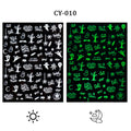 Glow in Dark Halloween Nail Stickers - 3D Nail Art Decals for Spooky Nail Designs