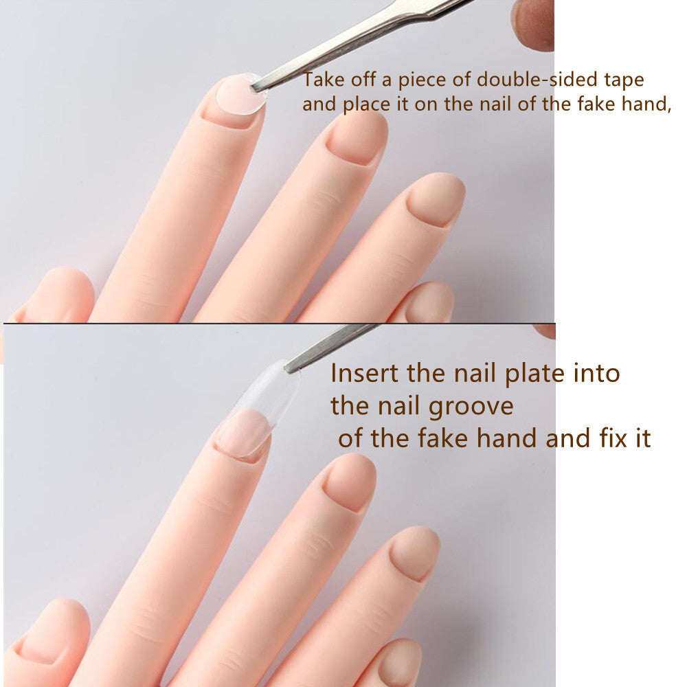 Flexible Nail Art Practice Hand - Reusable Manicure Tips & Practice Tool