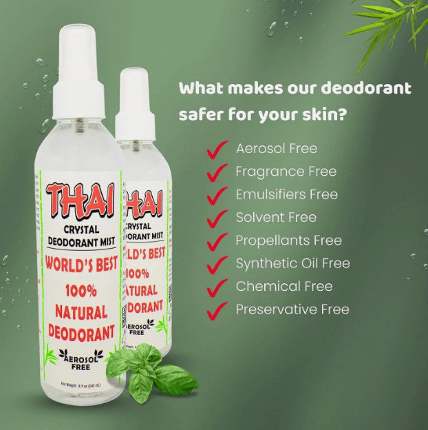 Natural Crystal Deodorant Mist - Unscented, 8 fl oz (240 ml)