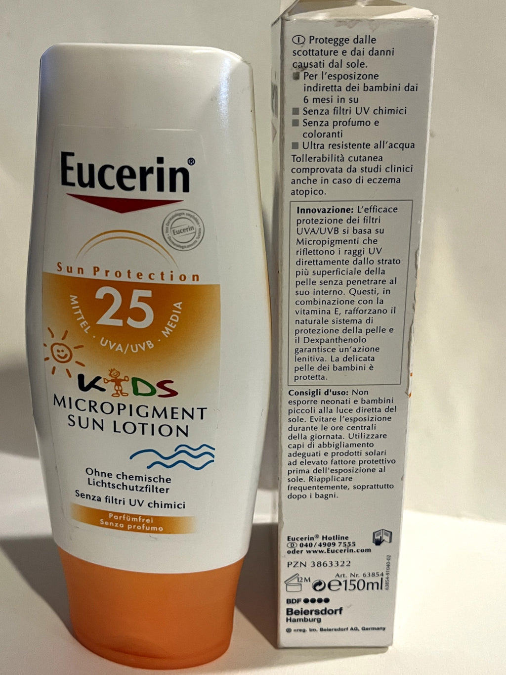 Kids Sun Protection Lotion SPF 25, Water-Resistant, Fragrance-Free 150ml