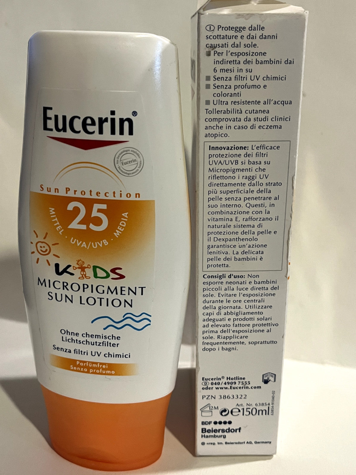 Kids Sun Protection Lotion SPF 25, Water-Resistant, Fragrance-Free 150ml