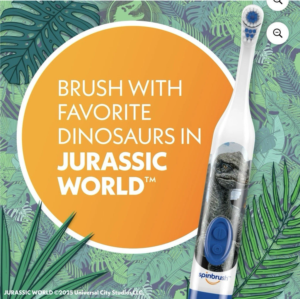 Kids Electric Toothbrush 4 Pack with Soft Bristles - Jurassic World Dinosaur Theme
