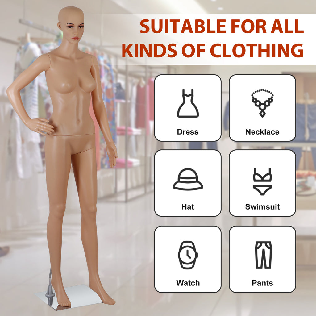 Female Full Body Dress Form Mannequin - Adjustable Realistic Display with Base Stand