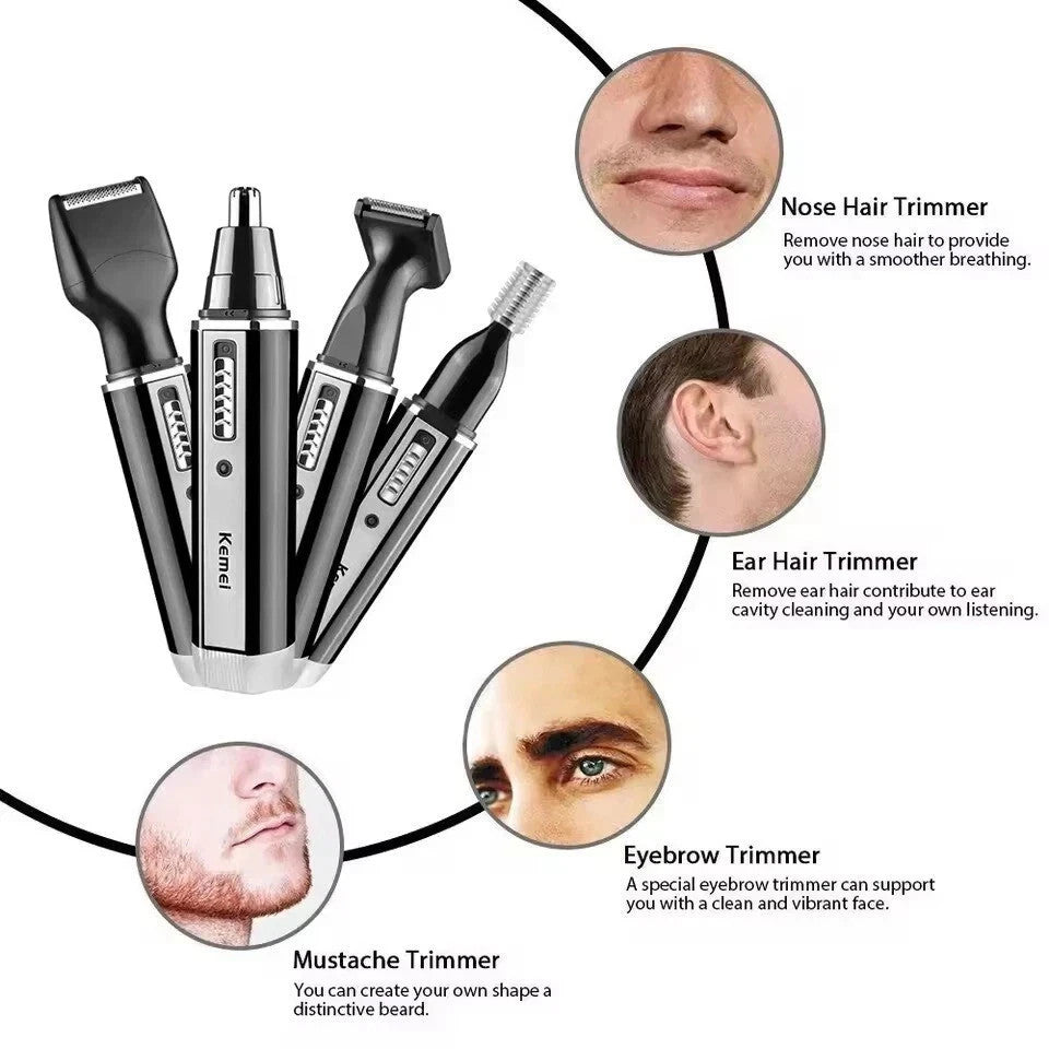 Water-Resistant Nose Ear & Eyebrow Trimmer Men's & Women's Grooming Kit