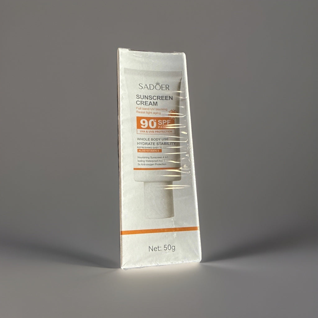 SPF 90 Sunscreen Cream - Broad Spectrum Sun Protection, 50g