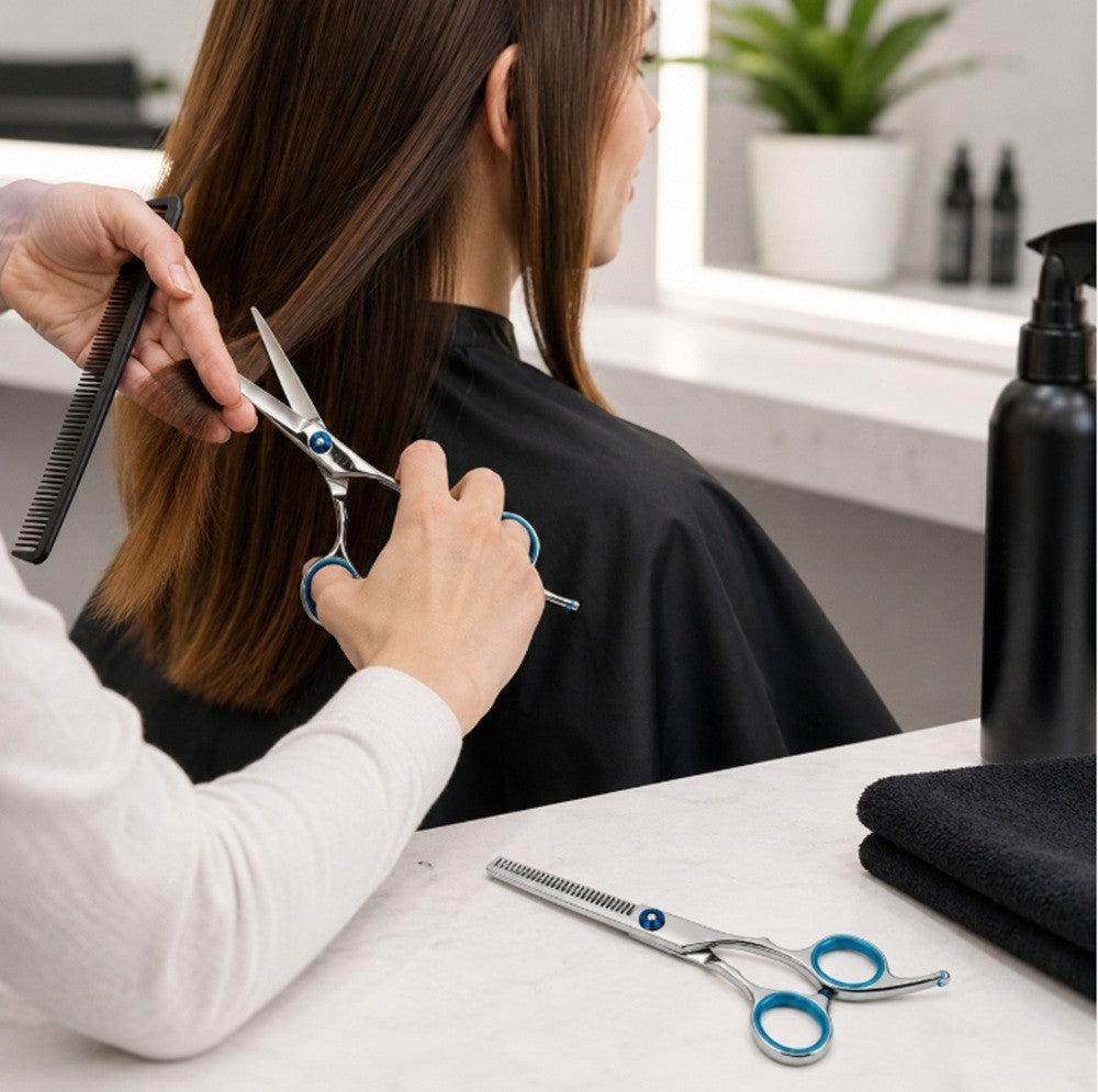 Hair Cutting & Thinning Shears Set for Barber and Salon Use - Professional Hairdressing Kit