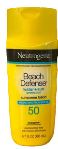 Neutrogena SPF 50 Sunscreen Lotion - 6.7 Oz Beach Defense, Broad Spectrum UV Protection