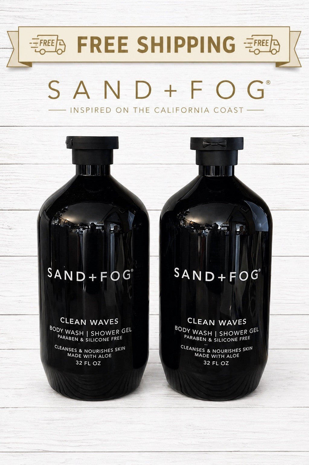 Body Wash & Shower Gel Set - 2-Pack, 32 oz Each, Refreshing Ocean Scent