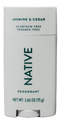 Native Jasmine & Cedar Aluminum-Free Deodorant Stick - 2.65 oz, Fresh Scent