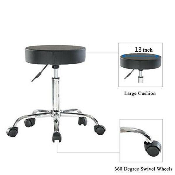 Adjustable Height Swivel Massage Spa Salon Stool with Casters