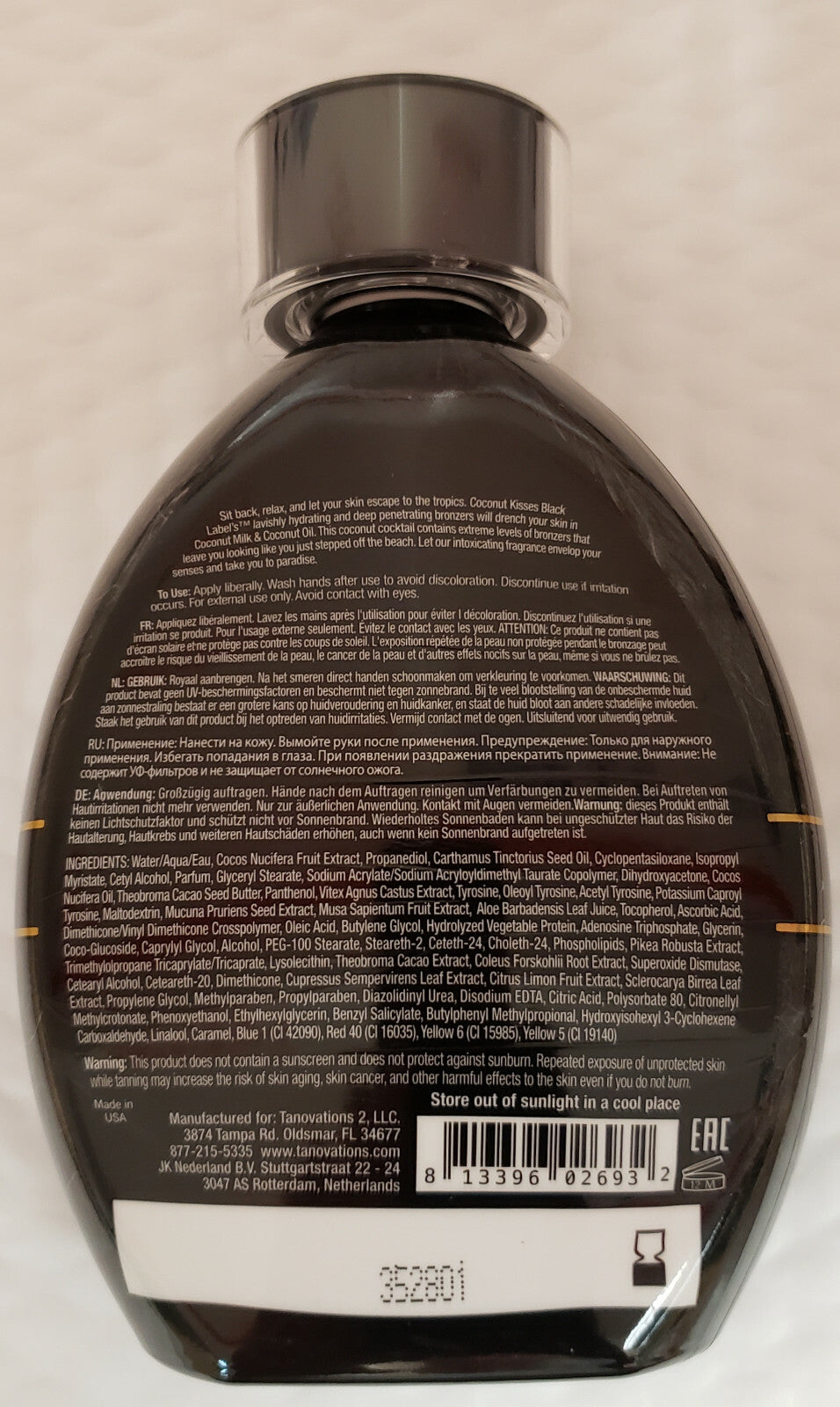 Black DHA Bronzer Tanning Lotion with Coconut Milk & Oil - Ed Hardy