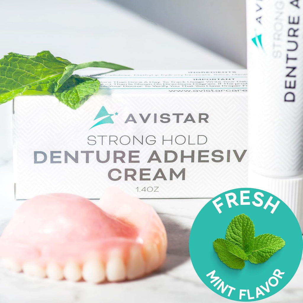 Extra Strong Denture Adhesive Cream - 12 Hour Waterproof Dental Glue