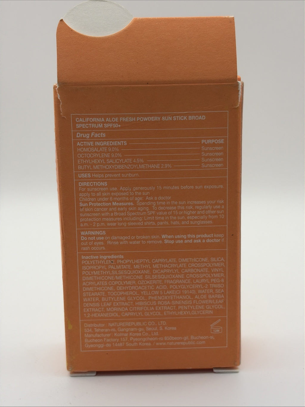 Nature Republic Aloe Sun Stick SPF 50+ Sunscreen - Powdery, 0.71 oz