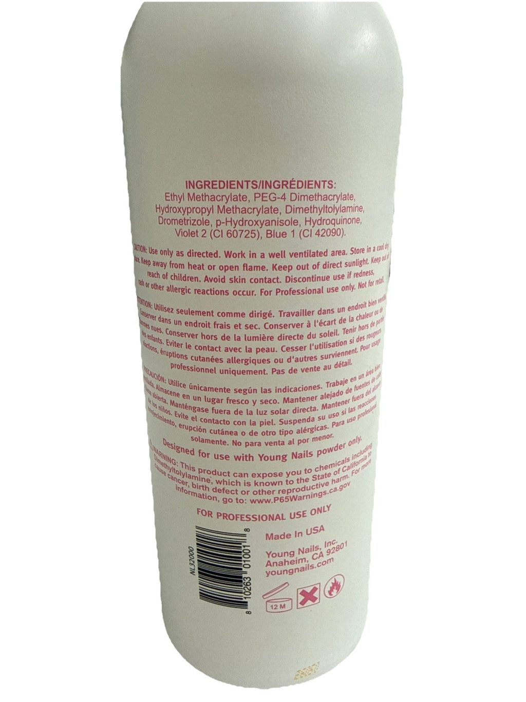 Young Nails Monomer Nail Liquid EMA Acrylic 32oz - Nail Art & Gel Extension