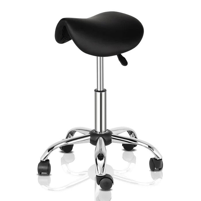 Ergonomic Saddle Stool with 360° Wheels 350 Lb Capacity for Office & Salon