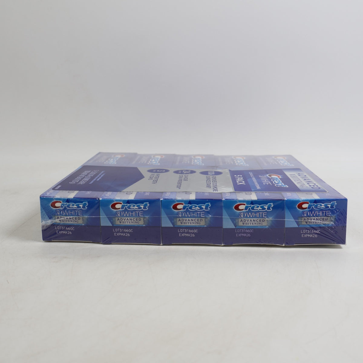 Whitening Toothpaste Pack of 5 - Crest 3D White Advanced 5.2 oz