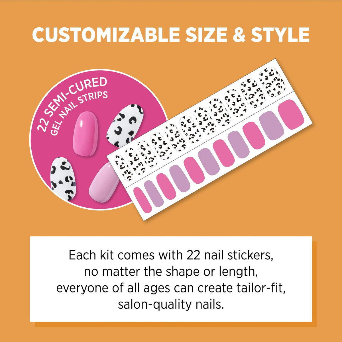 Semi-Cured Gel Nail Strips Berry Milk - Long-Lasting Nail Wraps for Salon Quality