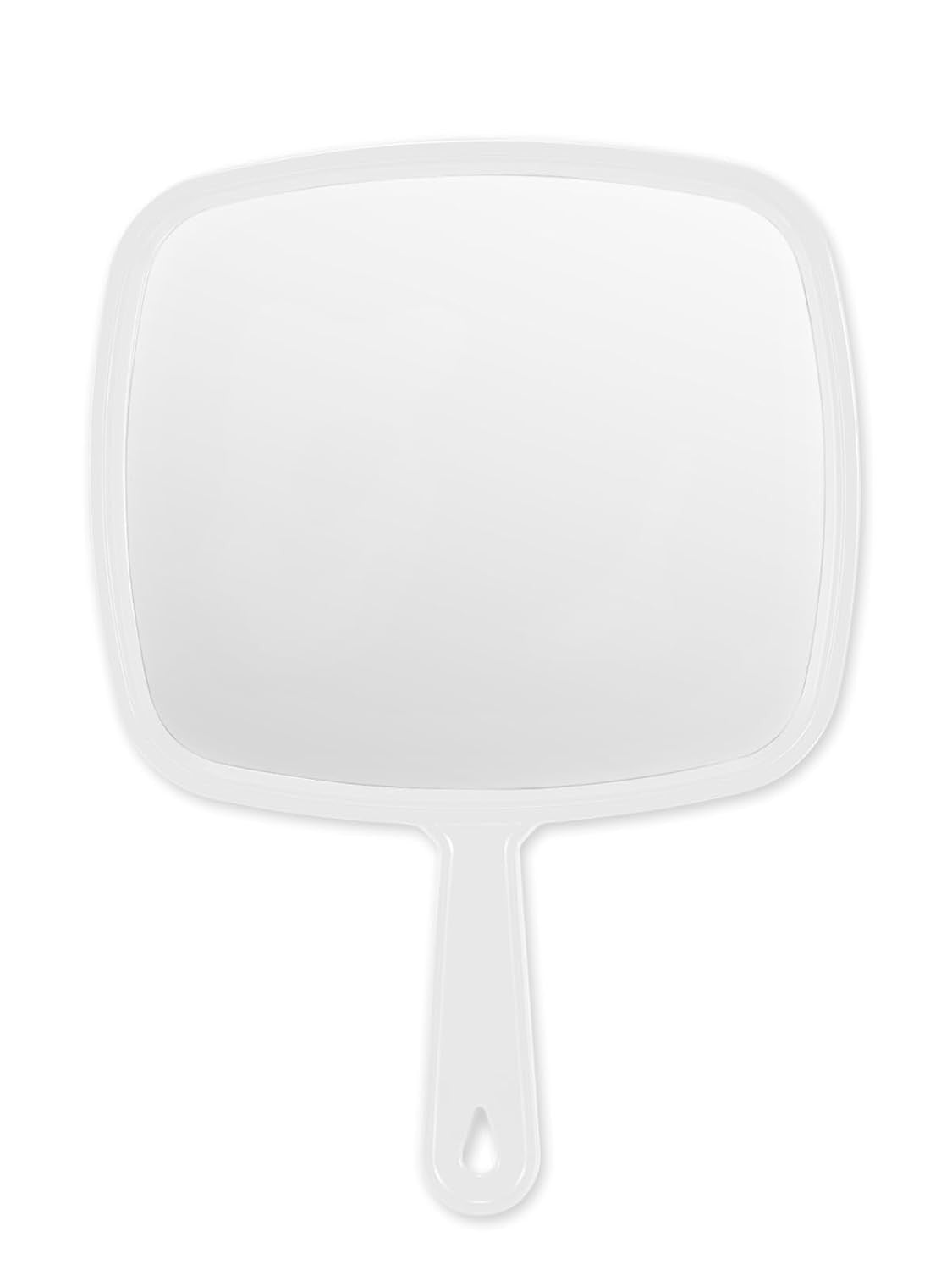 Handheld Mirror for Hairdressing Salon, 12.4 x 9 Inches, White