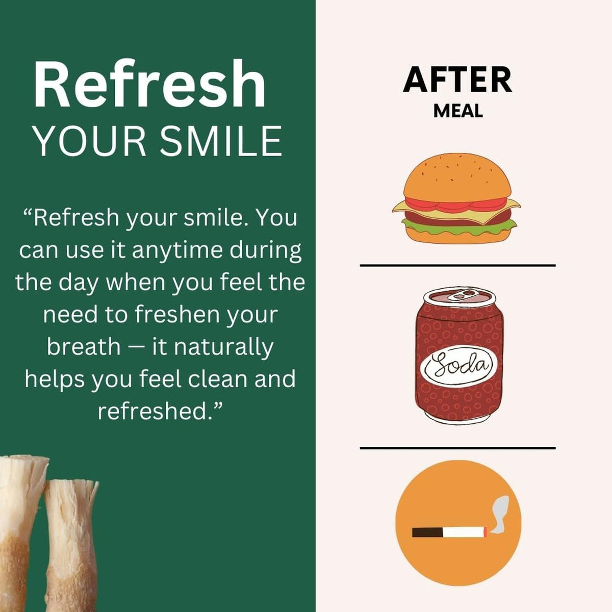 Organic Miswak Toothstick for Natural Dental Care - Single African Style
