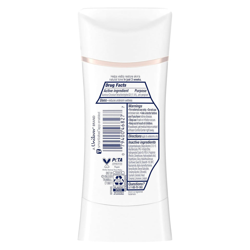 Dove Antiperspirant Deodorant Stick Peach Blossom & Rice Milk 3 Pack