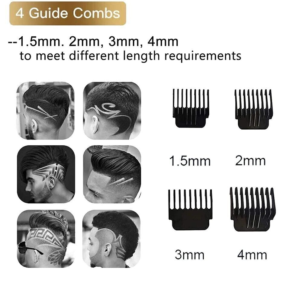 Cordless Professional Hair Clippers & Beard Trimmer for Men & Women - Gold