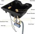 Wall Mounted Shampoo Bowl Sink with Faucet Spray & P-Trap for Salon